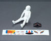 Driver Doll, white + Decal Set (for 1/10)
